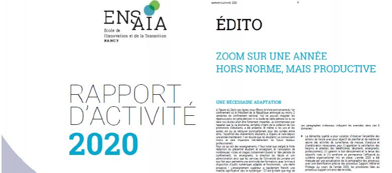 Rapport d'activité de l'ENSAIA 2020